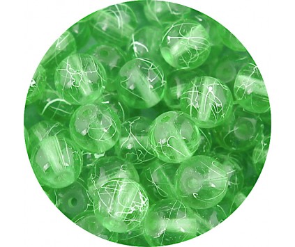 Koraliki Szklane Nici Transparentne 8mm Kulki Zielone 50szt