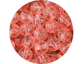 KORALIKI MROŻONE SZNUR 8mm SZKLANE 52szt mleczne