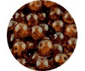 KORALIKI SZKLANE CRACKLE "SPĘKANE" BRĄZOWE CIEMNE 8mm 50szt