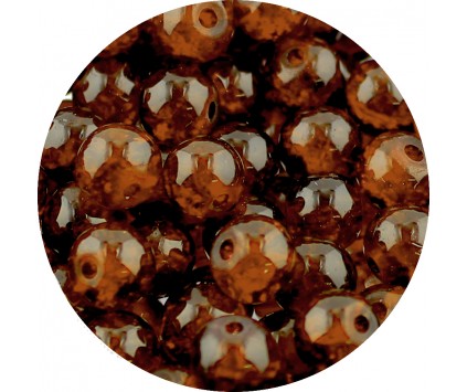 KORALIKI SZKLANE CRACKLE "SPĘKANE" BRĄZOWE CIEMNE 8mm 50szt