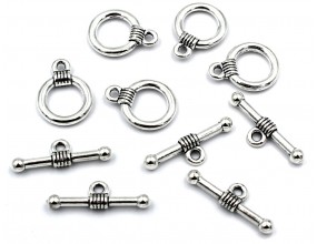 Zapięcie Zakończenie Ozdobne Toggle 15x11mm Kółeczko i Patyk 5 kpl