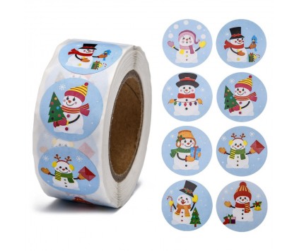 05 Naklejki na Święta do Paczek Prezentów Kartek Mikołaj 50szt