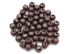 Przekładki Kuleczki Metalowe Mrożone Diamentowe 6mm 50szt Brąz Antyczny