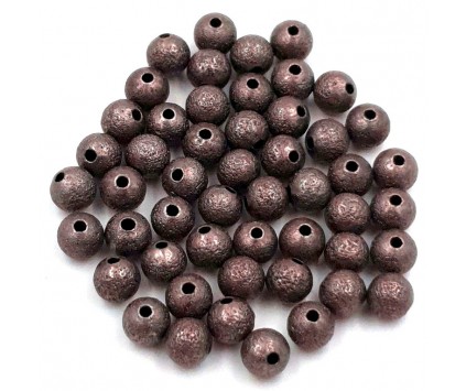 Przekładki Kuleczki Metalowe Mrożone Diamentowe 6mm 50szt Brąz Antyczny Przekładki Kuleczki Metalowe Mrożone Diamentowe 6mm 50szt Brąz Antyczny