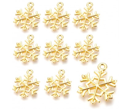 ZAWIESZKA CHARMS ŚNIEŻYNKA PŁATEK ŚNIEGU ŚWIĘTA MIKOLAJ GWIAZDKA 10szt