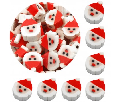 KORALIKI DO BRANSOLETEK ŚWIĄTECZNE FIMO POLIMEROWE MIKOŁAJE MIX 20szt