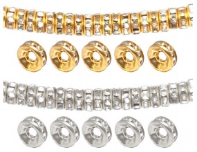 PRZEKŁADKI Z CYRKONIAMI CRYSTAL 6mm CYRKONIE OZDOBY ŚWIĘTA 40szt MIX