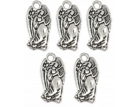 Zawieszka Aniołek ANIOŁ Charms Święta Mikołajki Ozdoby 22x11mm Metal 5szt