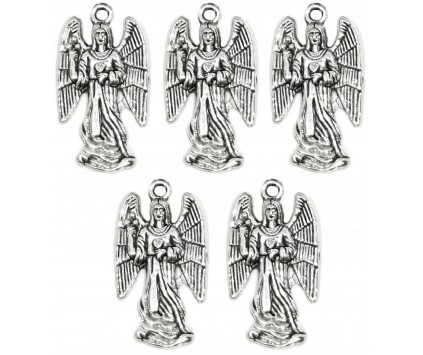 Zawieszka Aniołek ANIOŁ Charms Święta Mikołajki Wigilia 25x14mm Metal 5szt