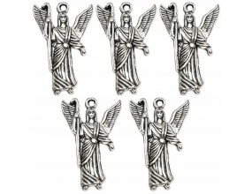 Zawieszka Aniołek ANIOŁ Charms Święta Mikołajki Wigilia 26x17mm Metal 5szt