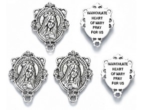 ŁĄCZNIKI DO RÓŻAŃCA MEDALIK ZAWIESZKA MARYJA MATKA BOSKA 29mm RÓŻANIEC 4sz
