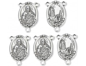 ŁĄCZNIKI DO RÓŻAŃCA MEDALIK MARYJA MATKA BOSKA JEZUS 25mm RÓŻANIEC 4szt