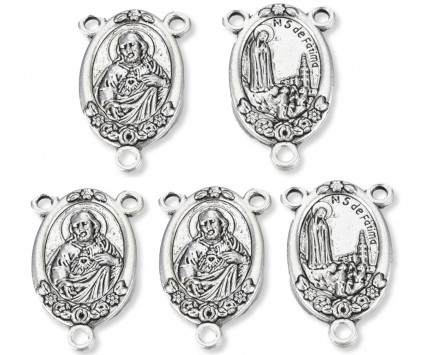 ŁĄCZNIKI DO RÓŻAŃCA MEDALIK MARYJA MATKA BOSKA JEZUS 25mm RÓŻANIEC 4szt