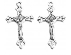 ZAWIESZKI CHARMS KRZYŻYKI INRI 32mm KRZYŻE KRZYŻ NA RÓŻANIEC JEZUS 4szt