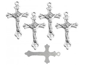 ZAWIESZKI CHARMS KRZYŻYKI INRI 32mm KRZYŻE KRZYŻ NA RÓŻANIEC JEZUS 6szt