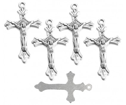 ZAWIESZKI CHARMS KRZYŻYKI INRI 32mm KRZYŻE KRZYŻ NA RÓŻANIEC JEZUS 6szt