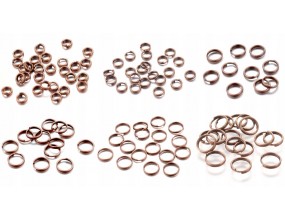 Ogniwka Ogniwa Kółeczka do Biżuterii Podwójne Sprężynki Brązowe 4-10mm