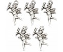 Zawieszka Aniołek KOMUNIA ANIOŁ Charms do Bransoletek 23x15mm Metal 5szt