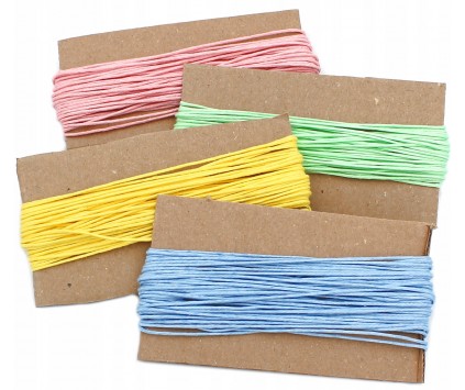Sznurek Jubilerski Bawełniany Woskowany 1mm 4x10m Mix Pastelowych Kolorów