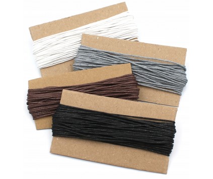 Sznurek Jubilerski Bawełniany Woskowany 1mm 4x10m Czarny Biały Szary 40m