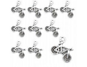 ZAWIESZKI CHARMS ROWER ROWERYK ZAWIESZKA WISIOREK DO BRELOKA 14mm 12szt