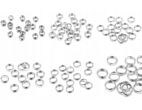 Ogniwka Ogniwa Kółeczka do Biżuterii Podwójne Sprężynki Srebrne Cie. 4-10mm