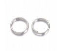 Ogniwka Ogniwa Kółeczka do Biżuterii Podwójne Sprężynki Srebrne Jas. 4-10mm