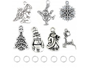 ZAWIESZKI CHARMS DO BRANSOLETEK PREZENT NA ŚWIĘTA MIKOŁAJKI ZESTAW 7+7