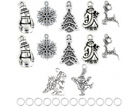 ZAWIESZKI CHARMS DO BRANSOLETEK PREZENT NA ŚWIĘTA MIKOŁAJKI ZESTAW 12+12