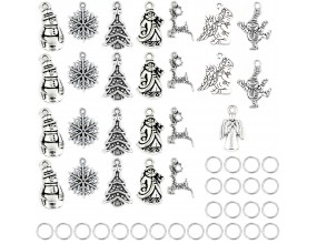 ZAWIESZKI CHARMS DO BRANSOLETEK PREZENT NA ŚWIĘTA MIKOŁAJKI ZESTAW 25+25