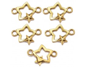 ŁĄCZNIK DO BRANSOLETEK OZDÓB GWIAZDKA GWIAZDA ŚWIĘTA MIKOŁAJKI 18,5mm 5szt