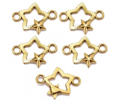 ŁĄCZNIK DO BRANSOLETEK OZDÓB GWIAZDKA GWIAZDA ŚWIĘTA MIKOŁAJKI 18,5mm 5szt