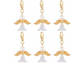 ZAWIESZKA CHARMS ANIOŁ ANIOŁEK ZAPIĘCIE KOMUNIA MIKOŁAJKI ŚWIĘTA 39mm 6szt