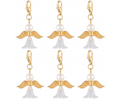 ZAWIESZKA CHARMS ANIOŁ ANIOŁEK ZAPIĘCIE KOMUNIA MIKOŁAJKI ŚWIĘTA 39mm 6szt