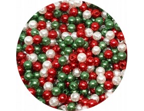 Koraliki Akrylowe Perły 4mm Okrągłe Kuleczki Świąteczne Ozdoby 100szt