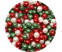Koraliki Akrylowe Perły 4mm Okrągłe Kuleczki Świąteczne Ozdoby 50szt
