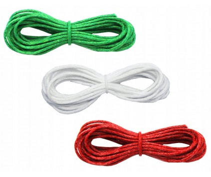 Sznurek Jubilerski Bawełniany Woskowany Mikołajki Święta 1mm 3x5m