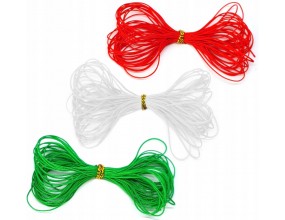 SZNUREK nylonowy ŚWIĘTA MIKOŁAJKI Czerwony Biały Zielony ~0,4mm 3x5m