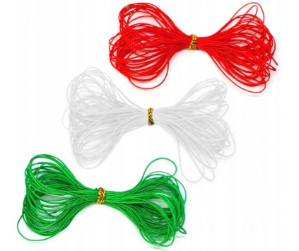 SZNUREK nylonowy ŚWIĘTA MIKOŁAJKI Czerwony Biały Zielony ~0,4mm 3x5m