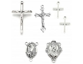 ZAWIESZKA KRZYŻ KRZYŻYKI MARYJA DO RÓŻAŃCA NA RÓŻANIEC METAL MIX 6szt