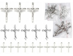 ZAWIESZKA KRZYŻ KRZYŻE KRZYŻYKI DO RÓŻAŃCA NA RÓŻANIEC METAL MIX 18szt
