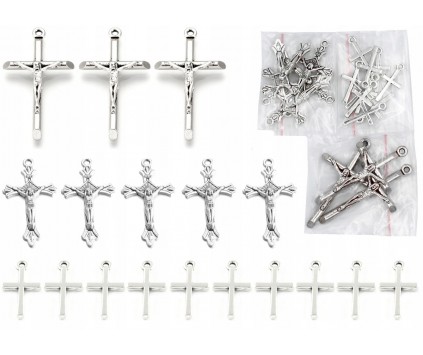 ZAWIESZKA KRZYŻ KRZYŻE KRZYŻYKI DO RÓŻAŃCA NA RÓŻANIEC METAL MIX 18szt