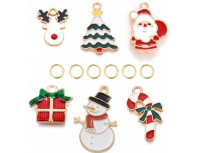 MIX ZAWIESZKI CHARMS DO BRANSOLETEK PREZENT NA ŚWIĘTA MIKOŁAJKI ZESTAW 6+6
