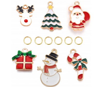 MIX ZAWIESZKI CHARMS DO BRANSOLETEK PREZENT NA ŚWIĘTA MIKOŁAJKI ZESTAW 6+6