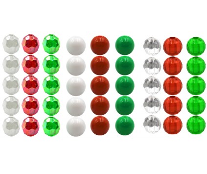 ZESTAW KORALIKÓW ŚWIĄTECZNYCH KORALIKI ŚWIĄTECZNE BIAŁE ZIELONE CZERWONE 45