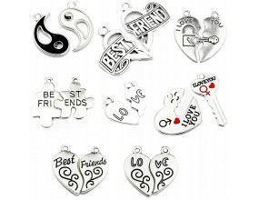 ZAWIESZKI PRZYJAŹNI I LOVE YOU BEST FRIENDS YIN YANG WALENTYNKI 8 KPL