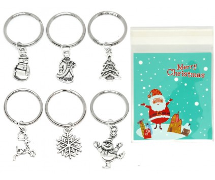 ZESTAW BRELOCZKI BRELOKI ŚWIĄTECZNE 6szt MIKOŁAJ MIKOŁAJKI PREZENT ŚWIĘTA