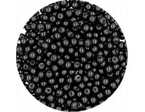 PERŁA PERŁY PEREŁKI SZKLANE 4mm 50szt czarne