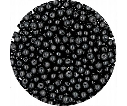 PERŁA PERŁY PEREŁKI SZKLANE 4mm 50szt czarne