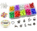 ZESTAW KORALIKÓW PERŁY SZKLANE DO BRANSOLETEK MIX